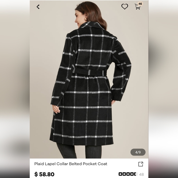 Plaid fall winter dress coat - Picture 14 of 14